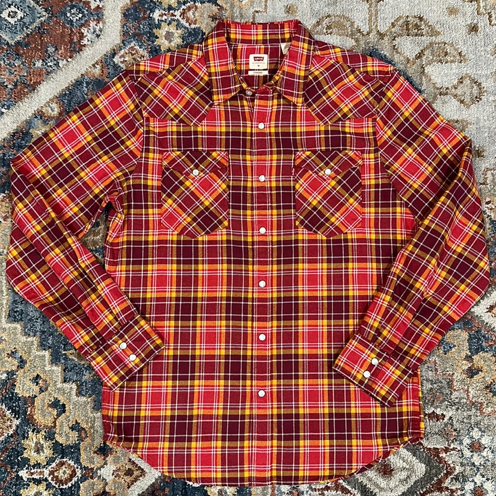 Levis flannel western shirt